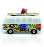 Afbeelding van Brisa Spaarpot Volkswagen T1 bus Bloemen