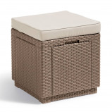 Afbeelding van Allibert Cube multifunctionele hocker cappuccino 228096