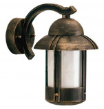 Afbeelding van Albert Leuchten duretta buitenwandlamp in landhuisstijl bruin, gietaluminium, opaalglas, E27, 75 W, energie efficiëntie: A++, H: 30 cm