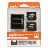 Afbeelding van 2x GoPro accu Jupio voor HERO5/6/7, HERO (2018) 1260mAh + Compact USB Triple Lader