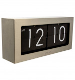 Afbeelding van Tafelklok NeXtime 36 x 16.5 cm, metaal, zilver, 'Big Flip'