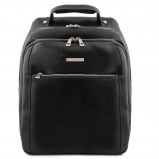 Image de 3 Compartments leather backpack Black