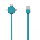 Afbeelding van Allocacoc 3 in 1 USB kabel Blauw